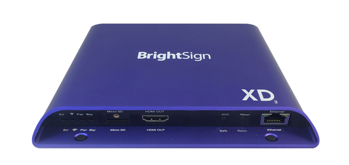 BrightSign XD1033 H.265 Network Player 4k, Dual Video Decoder XD1033