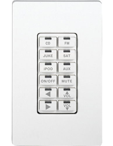 Crestron C2N-DBF12-W-S 12-Button Decorator Function Keypad With White Smooth Finish