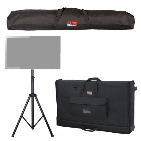 Gator Cases GFW-AV-LCD2-PACK Package with a Deluxe Tripod LCD/LED Stand, a Speaker Stand Bag, and a Large Padded LCD Transport Bag GFW-AV-LCD2-PACK