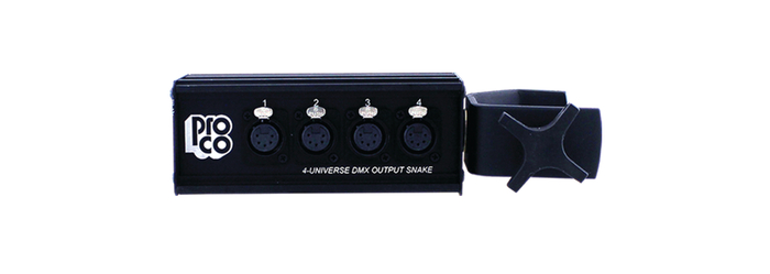 Pro Co DOC4U-O-CLAMP DMX Over CAT5 XLRF Output Box with Clamp DOC4U-O-CLAMP