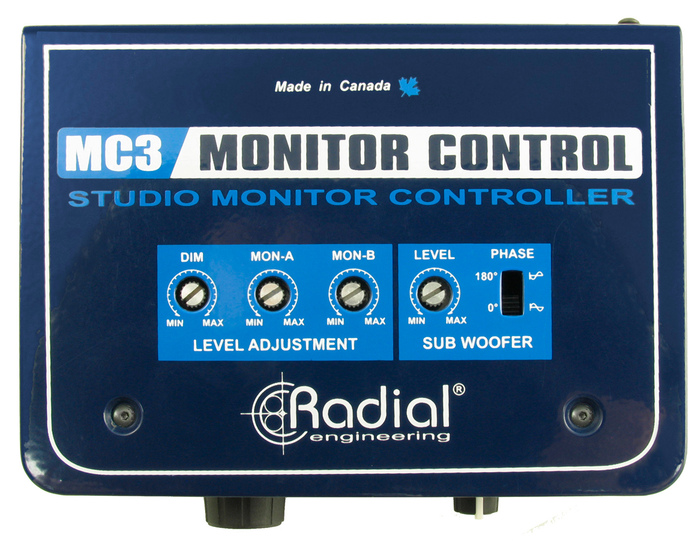Radial Engineering MC3 Passive Monitor Controller, Dual Output, Sub Control With Headphone Amp