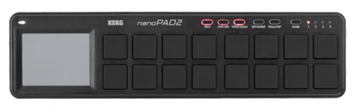 Korg nanoPAD2 - Black USB Drum Pad Controller With 16 Velocity-Sensitive Pads