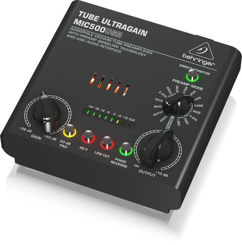 Behringer MIC500USB Audiophile Vacuum Tube Preamp MIC500USB