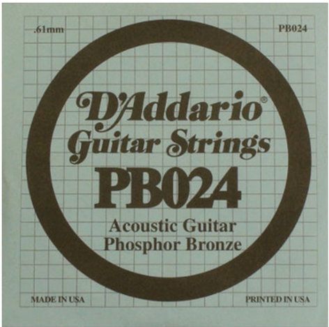 D`Addario PB024 .024 Phosphor Bronze Acoustic Guitar String PB024