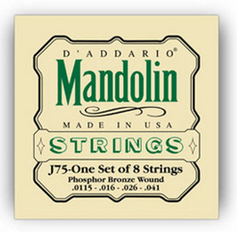 D`Addario J75 Medium/ Heavy Phosphor Bronze Mandolin Strings J75