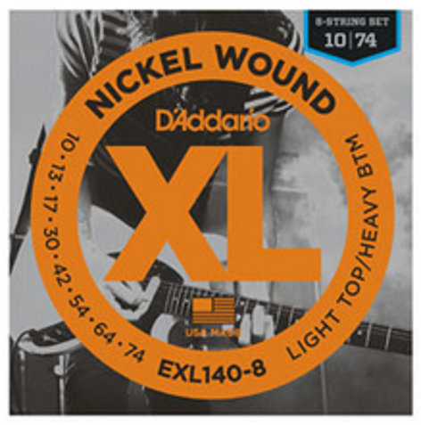 D`Addario EXL140-8 Light Top Heavy Bottom 8-String Guitar Strings EXL140-8