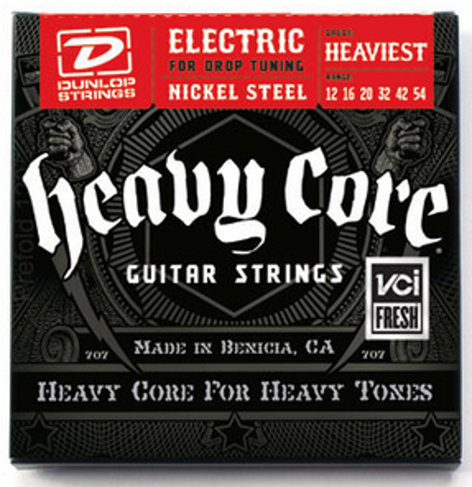 Dunlop Manufacturing Heavy Core Electric Guitar Strings Heaviest Strings, Electric 12-54, 6/set, Heaviest DHCN1254