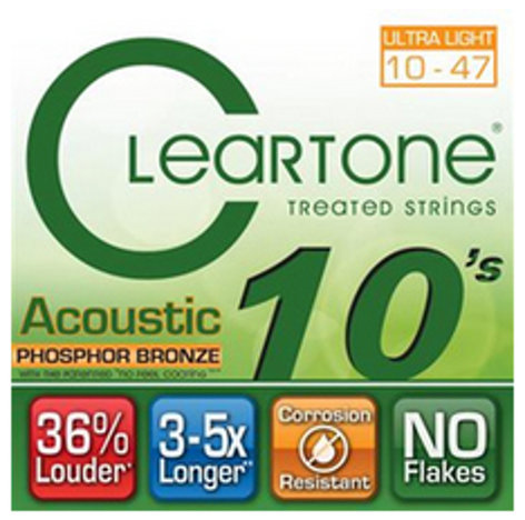 Cleartone Guitar Strings 7410 Ultra Light Coated Acoustic Guitar Strings 7410-CLEARTONE