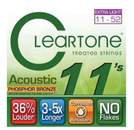 Cleartone 7411-CLEARTONE Extra Light Acoustic Guitar Strings