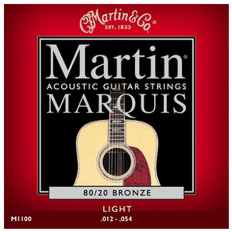 Martin Strings M1100 Marquis 80/20 Bronze Light Acoustic Guitar Strings M1100-MARTIN