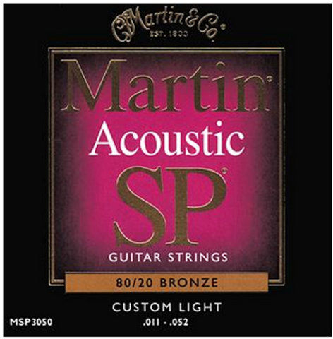 Martin Strings MSP3050 Custom Light SP 80/20 Acoustic Guitar Strings MSP3050