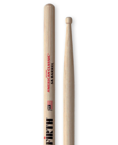 Vic Firth 5ABRL 5A Barrel Tip 1 Pair Of Barrel Tipped Drum Sticks