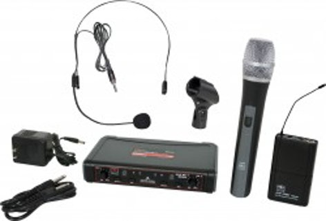 Galaxy Audio EDXR/HHBPS EDXR Receiver, HH38 Hand Held Transmitter, MBP38 Body Back Transmitter, and HS13-UBK Headset Microphone EDXR/HHBPS