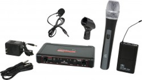 Galaxy Audio EDXR/HHBPV EDXR UHF Wireless Dual Combo System, Body Pack With Lavalier Mic, Handheld Transmitter / Mic