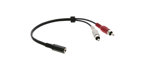 Kramer C-A35F/2RAM-1 3.5mm Stereo Audio To 2 RCA (Female-Male) Cable (1')