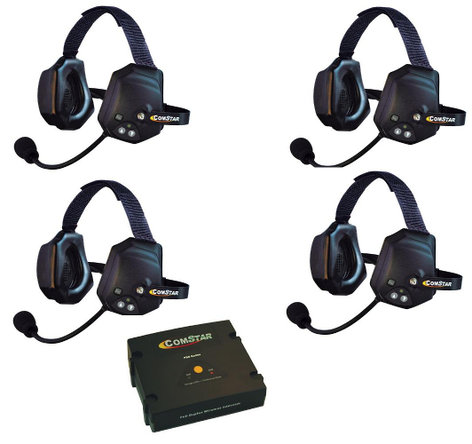 Eartec Co ETXC-4 2-Channel Com-Center Transceiver With 4 Xtreme Headsets