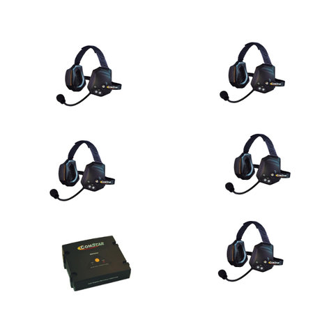 Eartec Co ETXC-5 5- Person Xtreme All in one Headsets and 1 Comstar Com-Center Transceiver ETXC-5