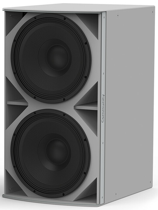 Biamp IS6-218WR Dual 18" Passive Subwoofer 1400W, Weather Resistant, Gray