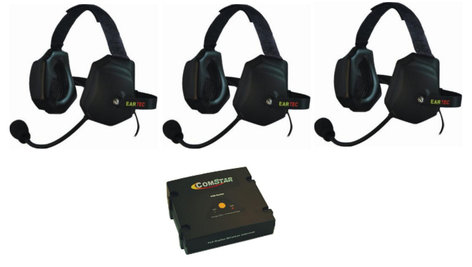 Eartec Co ETXC-3 2-Channel Com-Center Transceiver With 3 Xtreme Headsets