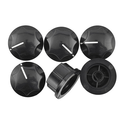 Quam Kit #98 6x Black Skirted Knobs for 1/4" D-Shaft with White Indicator Mark KIT#98