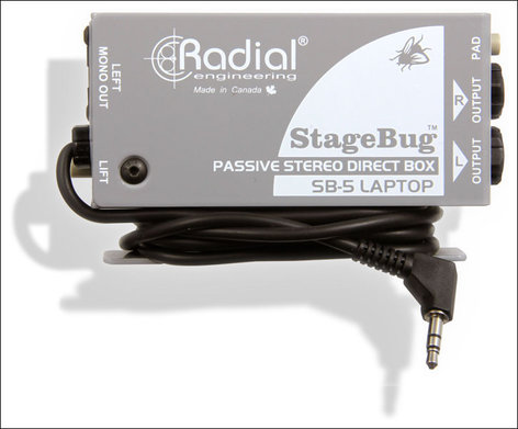 Radial Engineering StageBug SB-5 Sidewinder Compact Stereo DI for Laptop Computers STAGEBUG-SB5-LAPTOP