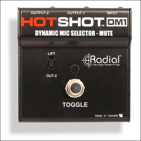 Radial Engineering DM1-HOTSHOT Microphone Signal Splitter / Mute Switch DM1-HOTSHOT