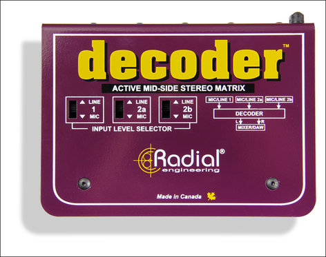 Radial Engineering Decoder Mid-Side Stereo Matrix and Microphone Preamplifier DECODER