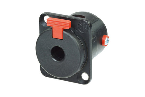 Neutrik NJ3FP6P-BAG 3-Pole Locking 1/4" Phone Jack with D-Size Shell, Black Plastic Housing NJ3FP6P-BAG