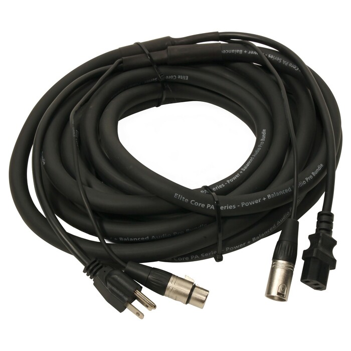 Elite Core Audio PA50 50 ft XLR+AC Cable for Powered Speakers PA50