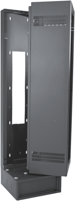 Lowell LWBR-4022 Wall/Base 40 Unit Rack Mount With Adjustable Rails, 22" Deep, Black