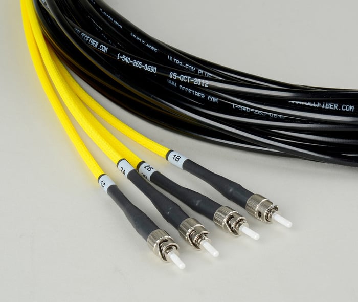 Camplex 4-Channel Tactical Fiber Optical Snake 500 ft Fiber Optic Snake with ST Single Mode Connectors HF-TS04ST-0500