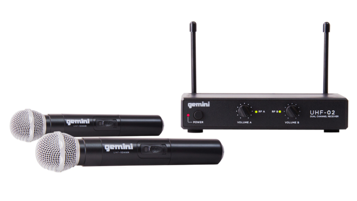 Gemini UHF-02M Wireless mic system, dual channel UHF-02M