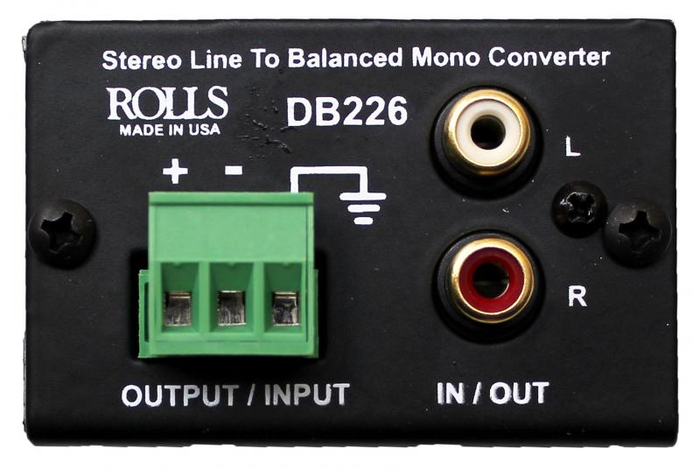 Rolls DB226 Stereo Line to Balanced Mono Converter DB226