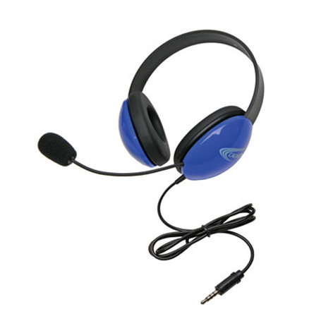 Califone 2800-BLT Blue Listening First Stereo Headset With To Go Plug