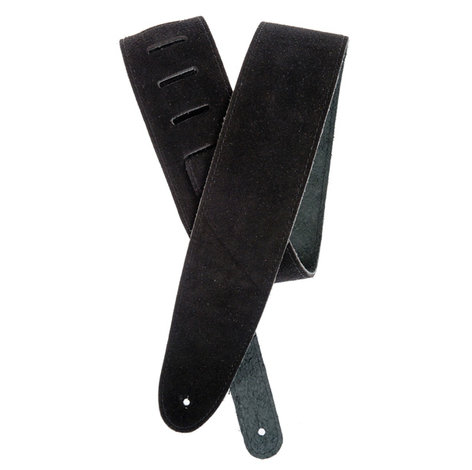 Planet Waves 25SS00-DX 2.5" Wide Super Suede Series Black Leather Guitar Strap 25SS00-DX