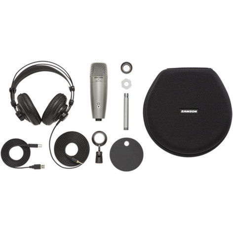 Samson SAC01UPROPK Professional Podcasting Pack With USB Studio Condenser Microphone And Accessories