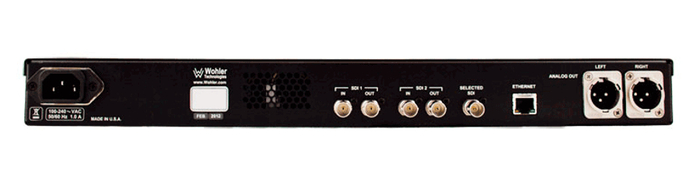 Wohler AMP1-8-M 8 Channel Dual Input 3G/HD/SD-SDI Audio Monitor, 1RU