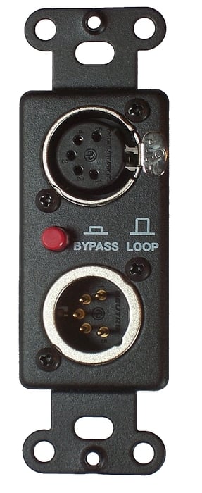 Pathway Connectivity 5180 BL One Male, One Female 5-Pin XLR Passthrough with User Switch P5180BL