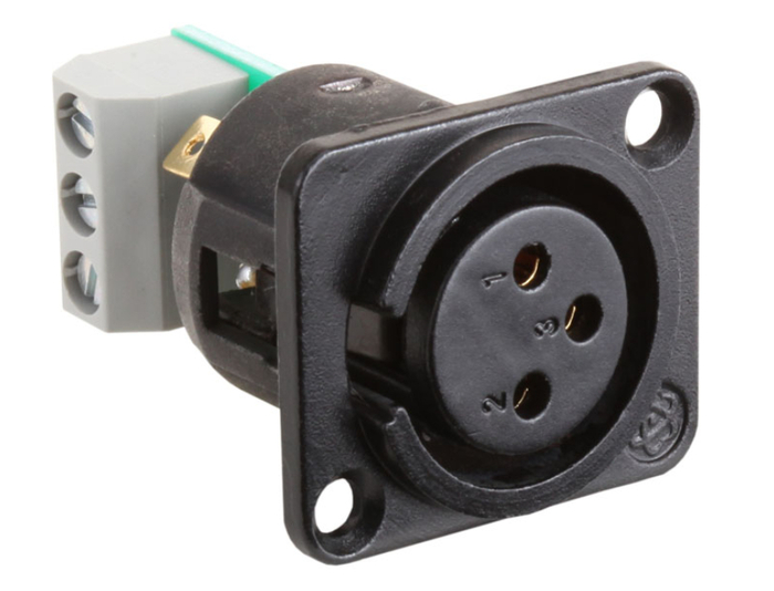 Radio Design Labs AMS-XLF XLR 3-Pin Female Jack with Terminal Block Connections AMS-XLF