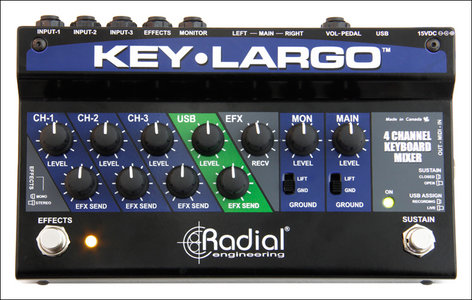 Radial Engineering Key-Largo Keyboard Mixer, Performance Pedal and DI Box KEY-LARGO