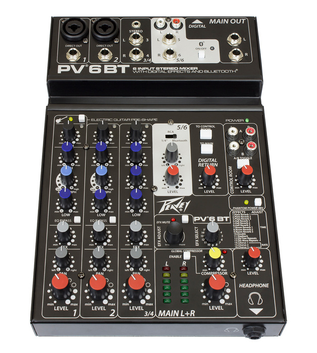 Peavey PV-6BT Compact Mixer with Bluetooth PV-6BT