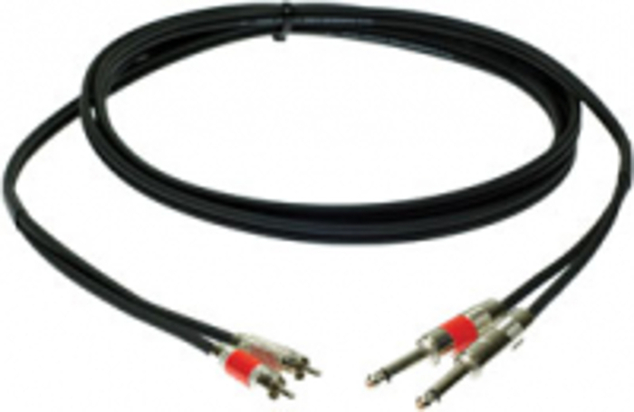 Pro Co DKQR-10 10 ft. Dual 1/4" TS Male to RCA Male Excellines Patch Cable DKQR10