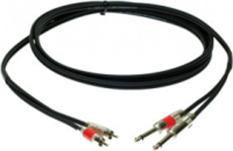 Pro Co DKQR-25 25 ft. Dual 1/4" TS Male to RCA Male Excellines Patch Cable DKQR25