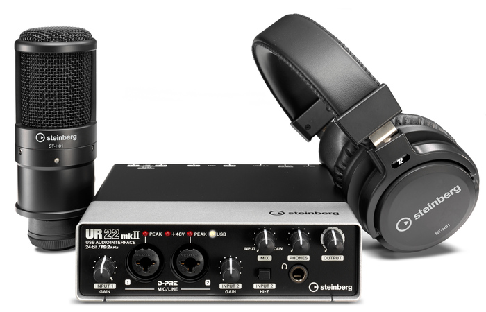 Steinberg UR22mkII Recording Pack 2 x 2 USB 2.0 Audio Interface with 2 x D-PRE and 192 kHz support UR22MKII-REC-PACK