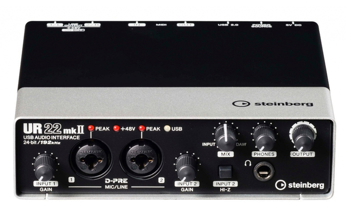 Steinberg UR22MKII-REC-PACK UR22mkII Recording Pack 2 X 2 USB 2.0 Audio Interface With 2 X D-PRE And 192 KHz Support