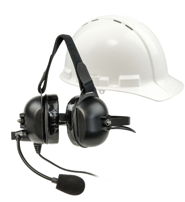 Listen Technologies LA-455 Headset 5 Dual Over-Ear Industrial Headset With Boom Microphone