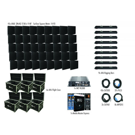 ADJ AVX9X5 9x5 AV6X Video Wall Package with 45 panels AVX9X5