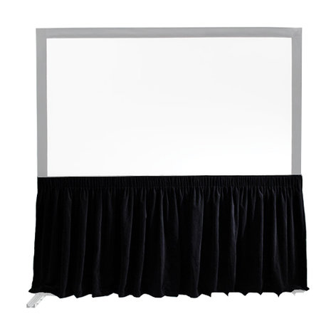 Draper Shade and Screen 387093 Velour, 105"x168" FocalPoint Dress Kit Skirt - 16:10, Black 387093