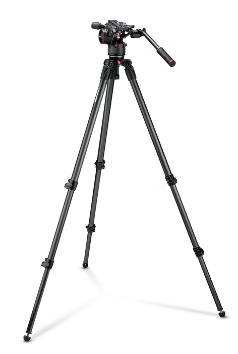 Manfrotto MVKN8CUS Nitrotech N8 Video Head And 535 Carbon Fiber Tripod