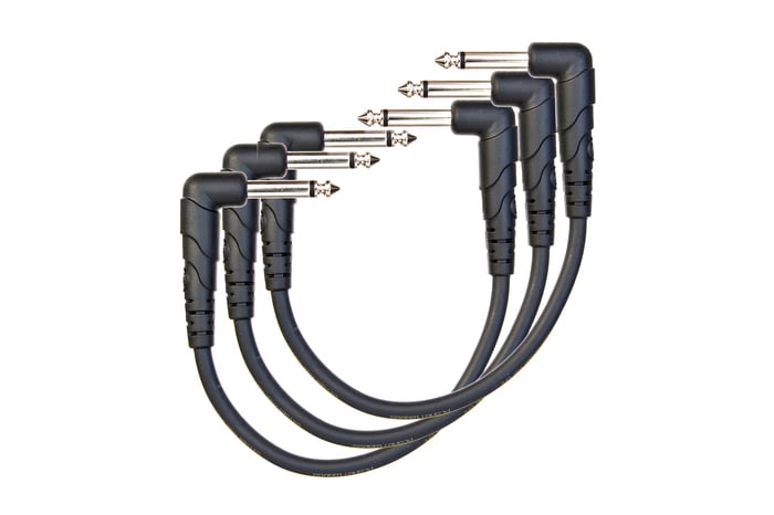 D`Addario PW-CGTP-305 3-Pack Of 6" Classic Series Patch Cables, Right-Angle, 6"